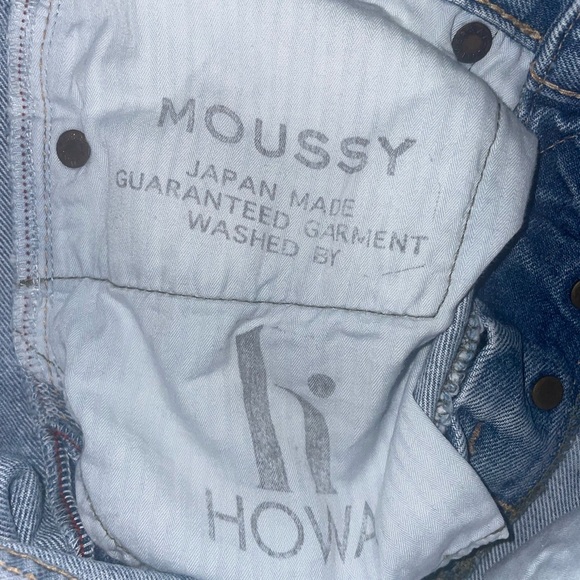 Moussy Vintage Creston Distressed Tapered Jeans 24 Light Wash Raw Hem Classic - Picture 10 of 14